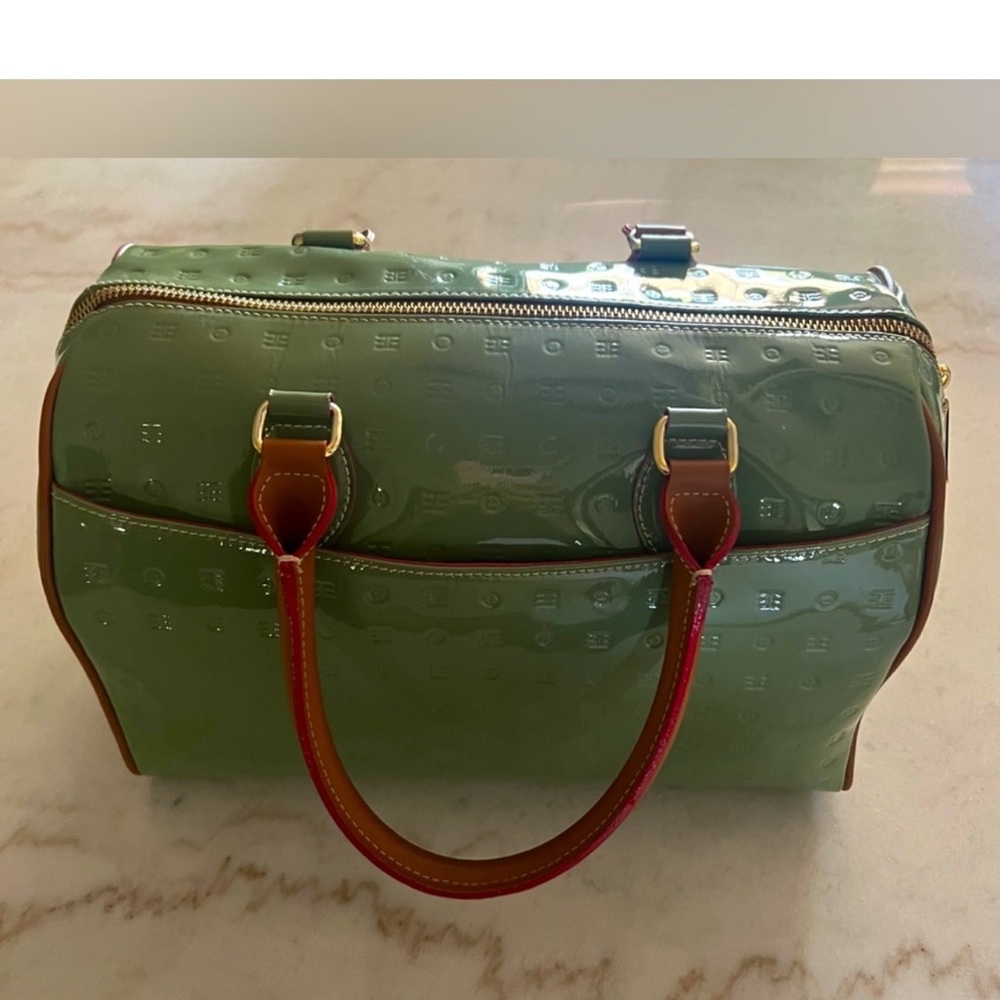 Arcadia Genuine Patent Leather Mint Green Top
Handle Satc Handbag Made in Italy